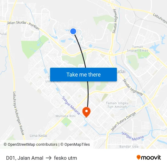 D01, Jalan Amal to fesko utm map