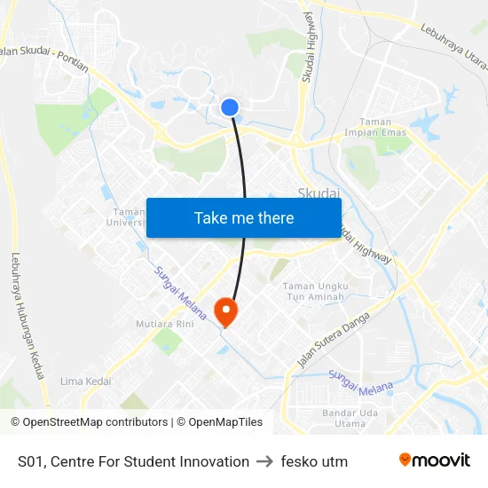 S01, Centre For Student Innovation to fesko utm map