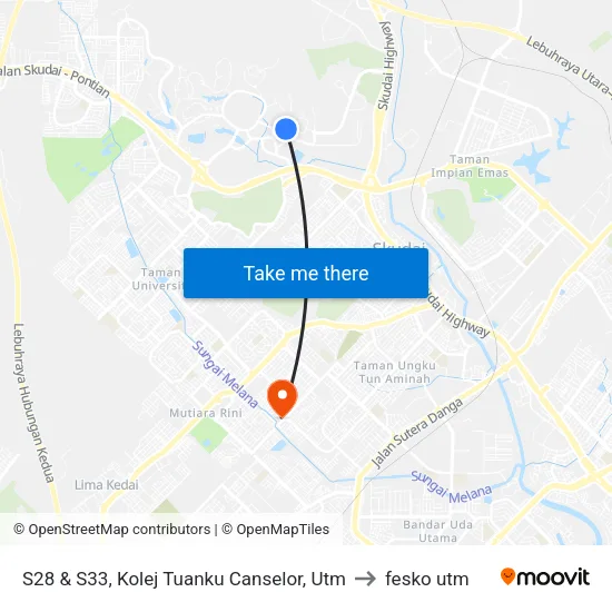 S28 & S33, Kolej Tuanku Canselor, Utm to fesko utm map