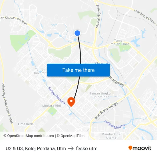 U2 & U3, Kolej Perdana, Utm to fesko utm map