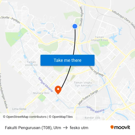 Fakulti Pengurusan (T08), Utm to fesko utm map