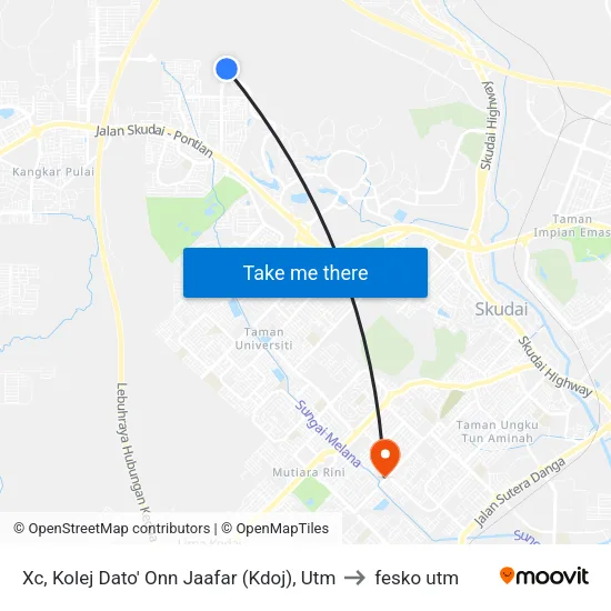 Xc, Kolej Dato' Onn Jaafar (Kdoj), Utm to fesko utm map