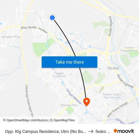 Opp. Klg Campus Residence, Utm (No Bus Shelter) to fesko utm map