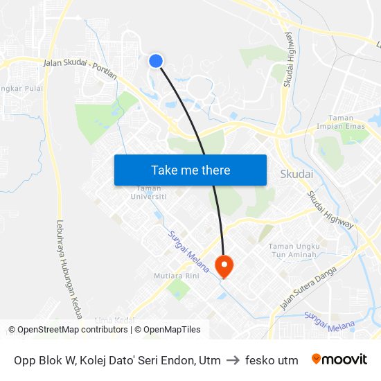 Opp Blok W, Kolej Dato' Seri Endon, Utm to fesko utm map