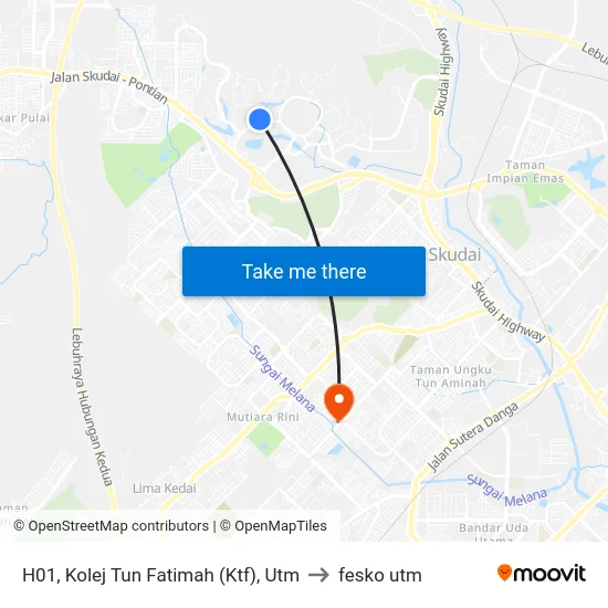H01, Kolej Tun Fatimah (Ktf), Utm to fesko utm map