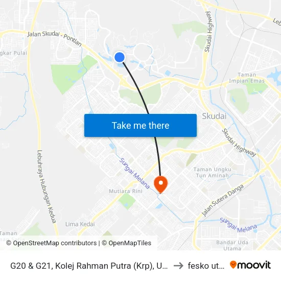 G20 & G21, Kolej Rahman Putra (Krp), Utm to fesko utm map