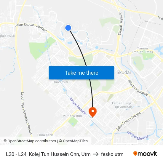 L20 - L24, Kolej Tun Hussein Onn, Utm to fesko utm map