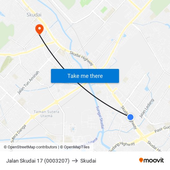 Jalan Skudai 17 (0003207) to Skudai map