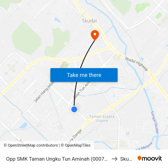 Opp SMK Taman Ungku Tun Aminah (0007602) to Skudai map