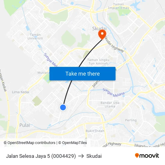 Jalan Selesa Jaya 5 (0004429) to Skudai map