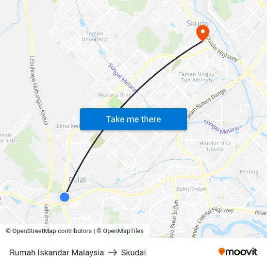 Rumah Iskandar Malaysia to Skudai map