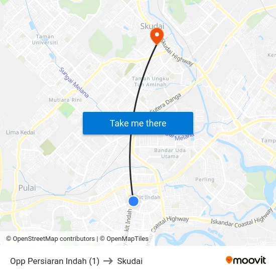 Opp Persiaran Indah (1) to Skudai map