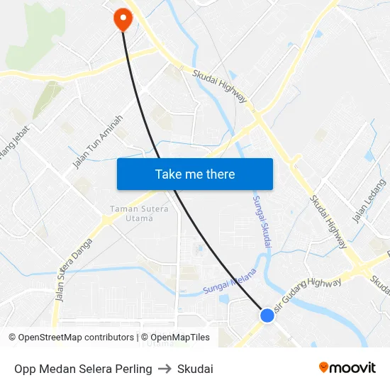 Opp Medan Selera Perling to Skudai map