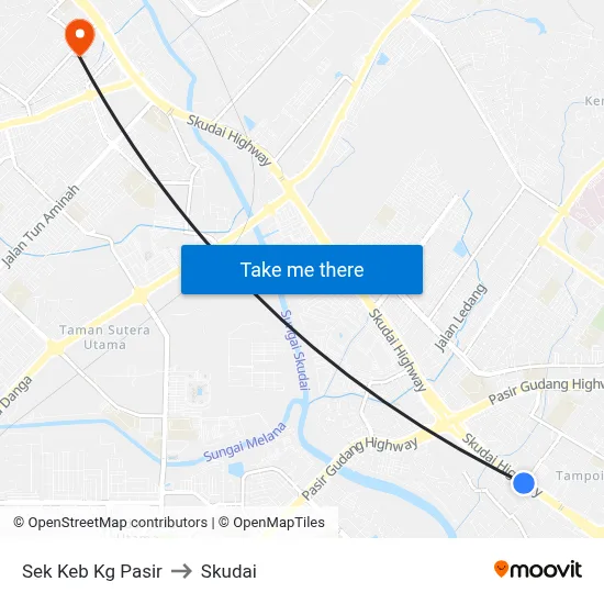 Sek Keb Kg Pasir to Skudai map