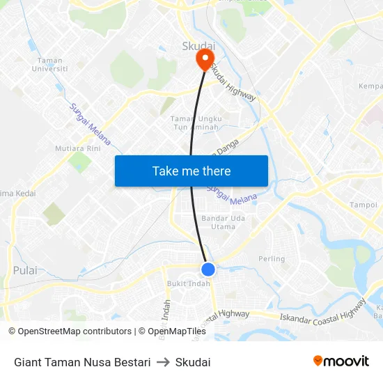 Giant Taman Nusa Bestari to Skudai map
