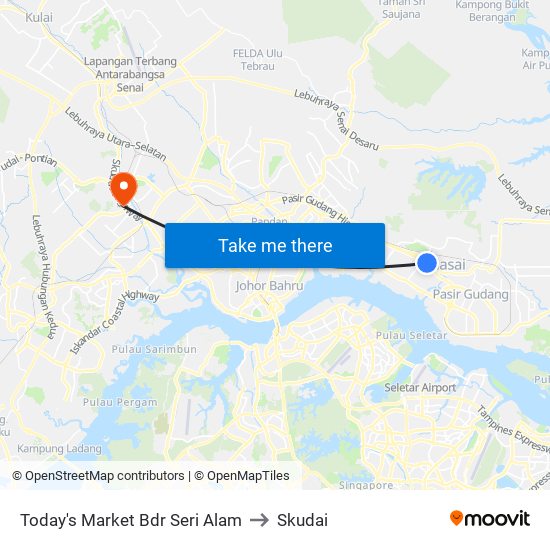 Today's Market Bdr Seri Alam to Skudai map