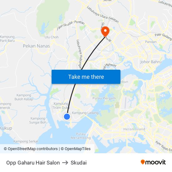 Opp Gaharu Hair Salon to Skudai map