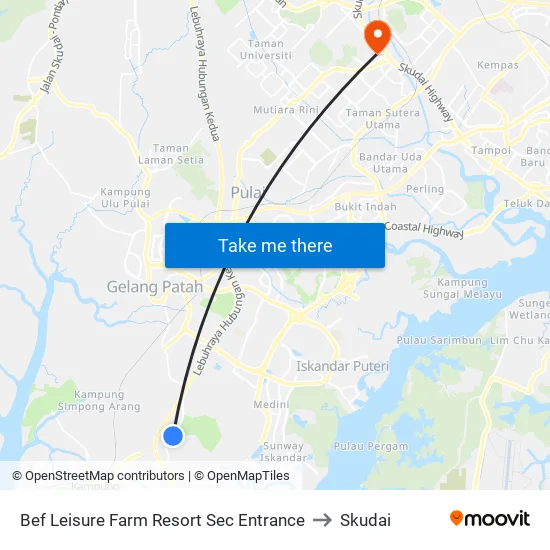 Bef Leisure Farm Resort Sec Entrance to Skudai map