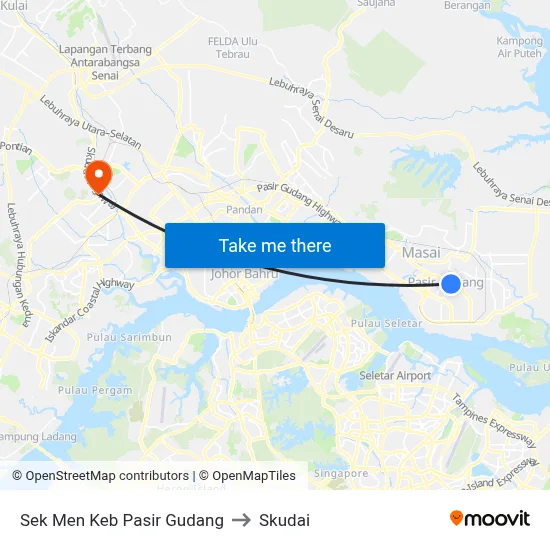 Sek Men Keb Pasir Gudang to Skudai map