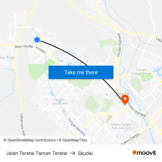 Jalan Teratai Taman Teratai to Skudai map