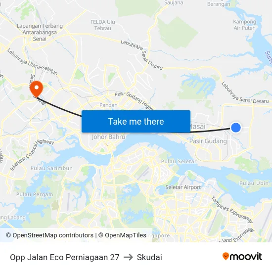 Opp Jalan Eco Perniagaan 27 to Skudai map