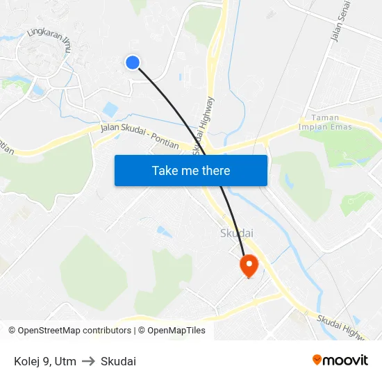 Kolej 9, Utm to Skudai map