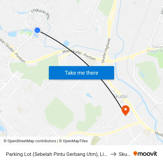 Parking Lot (Sebelah Pintu Gerbang Utm), Lingkaran Ilmu to Skudai map
