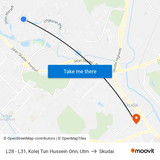 L28 - L31, Kolej Tun Hussein Onn, Utm to Skudai map