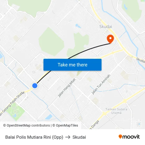 Balai Polis Mutiara Rini (Opp) to Skudai map