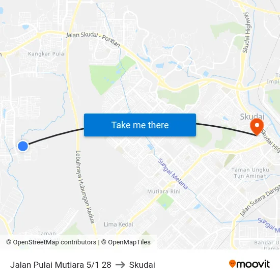 Jalan Pulai Mutiara 5/1 28 to Skudai map