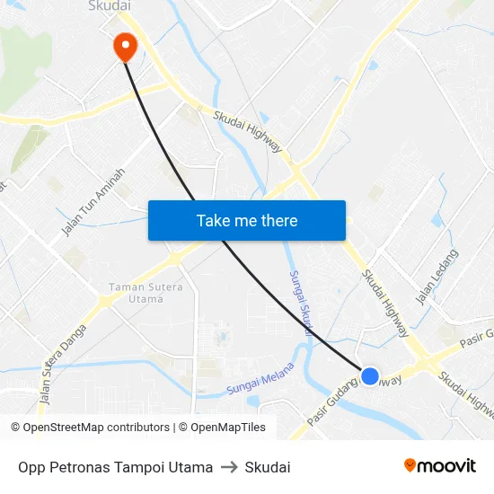 Opp Petronas Tampoi Utama to Skudai map