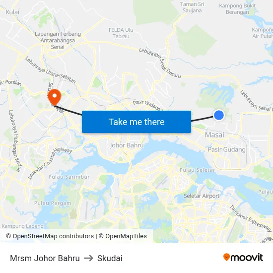 Mrsm Johor Bahru to Skudai map