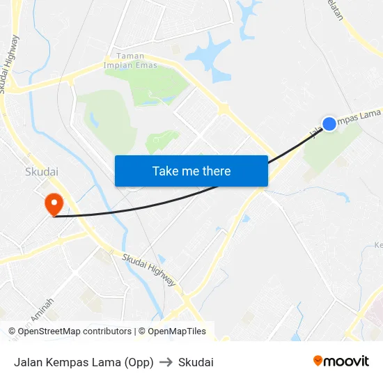 Jalan Kempas Lama (Opp) to Skudai map