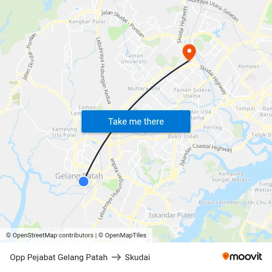 Opp Pejabat Gelang Patah to Skudai map
