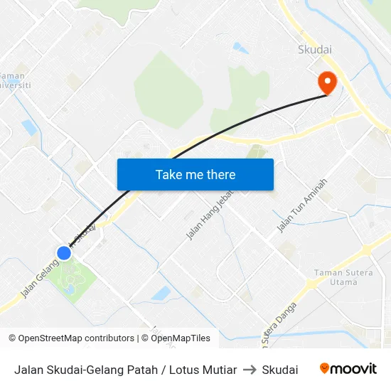 Jalan Skudai-Gelang Patah / Lotus Mutiar to Skudai map