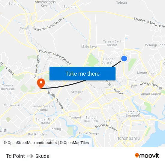 Td Point to Skudai map