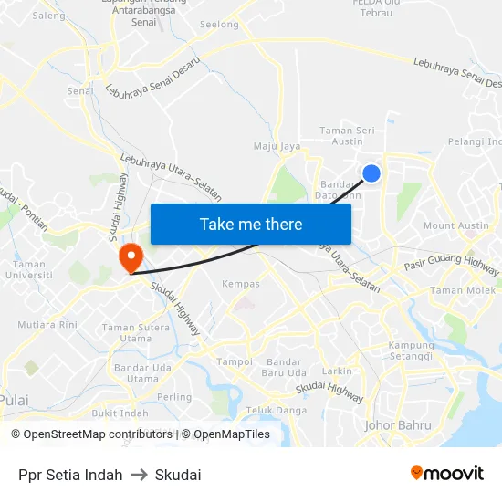 Ppr Setia Indah to Skudai map