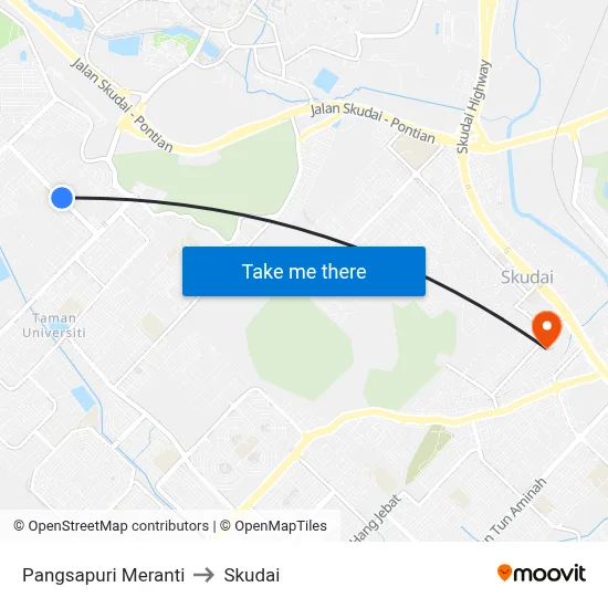 Pangsapuri Meranti to Skudai map