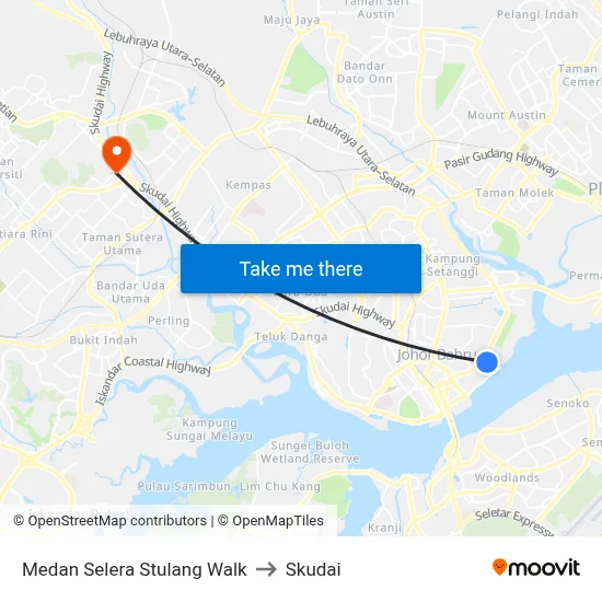 Medan Selera Stulang Walk to Skudai map