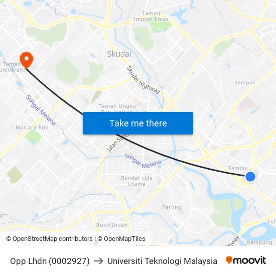 Opp Lhdn (0002927) to Universiti Teknologi Malaysia map