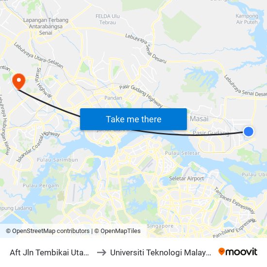 Aft Jln Tembikai Utama to Universiti Teknologi Malaysia map