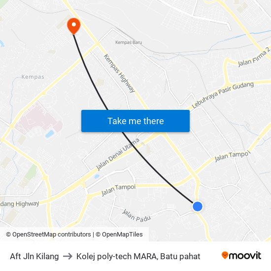 Kg Aman to Kolej poly-tech MARA, Batu pahat map