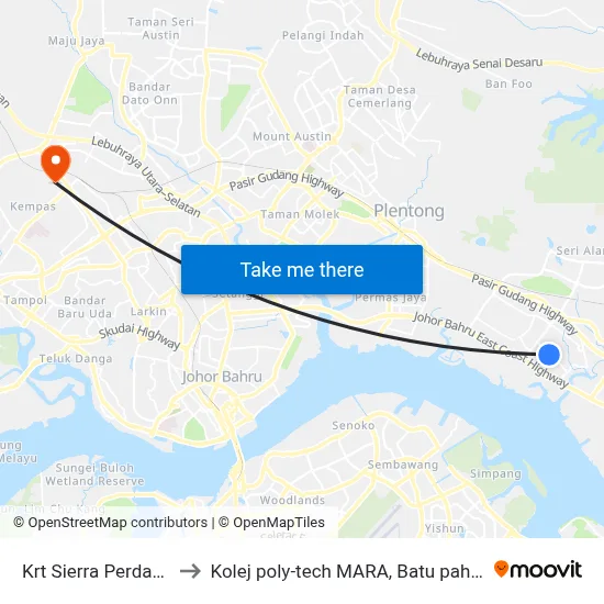 Krt Sierra Perdana to Kolej poly-tech MARA, Batu pahat map