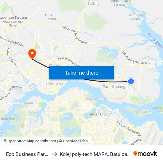Eco Business Park 3 to Kolej poly-tech MARA, Batu pahat map