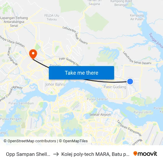 Opp Sampan Shellout to Kolej poly-tech MARA, Batu pahat map