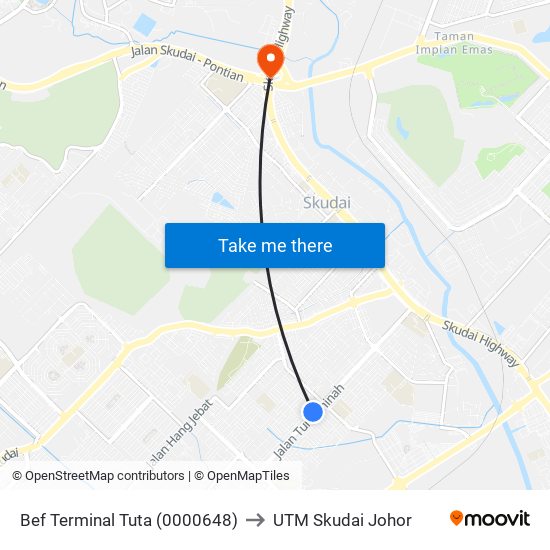 Bef Terminal Tuta (0000648) to UTM Skudai Johor map