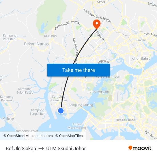 Bef Jln Siakap to UTM Skudai Johor map