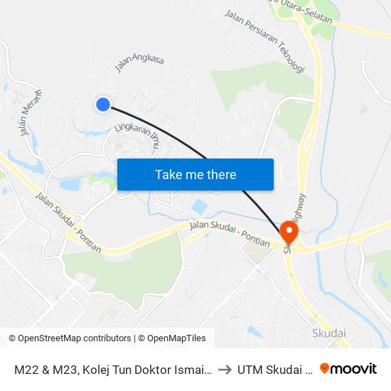M22 & M23, Kolej Tun Doktor Ismail (Ktdi), Utm to UTM Skudai Johor map