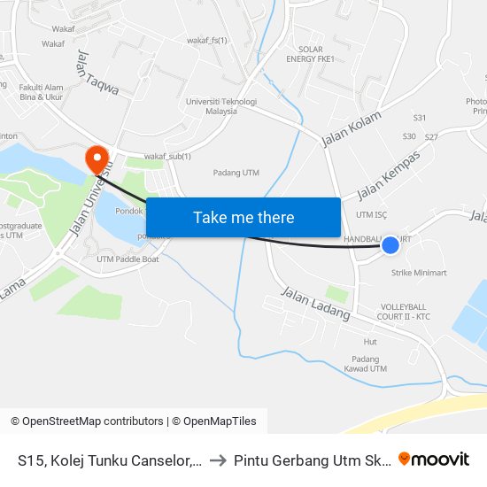 S15, Kolej Tunku Canselor, Utm to Pintu Gerbang Utm Skudai map