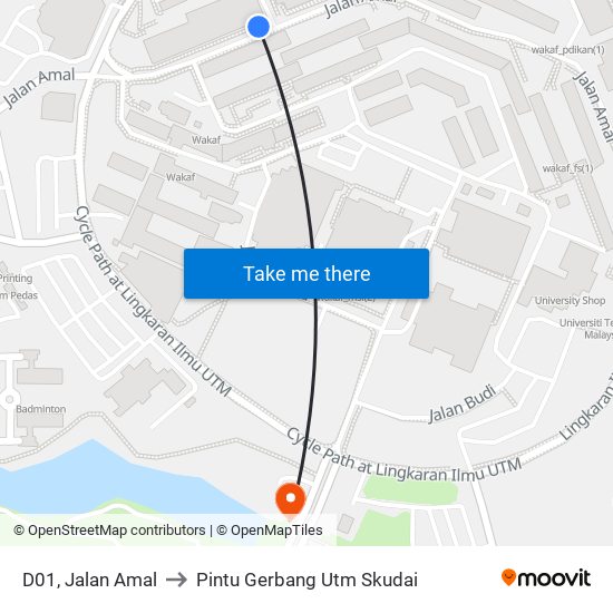 D01, Jalan Amal to Pintu Gerbang Utm Skudai map